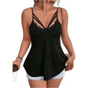Plus Size Lace Cami Top Spaghetti Strap Summer Casual Going Out